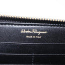 Salvatore Ferragamo Wallet Leather Black Gold Auth 210452M-14