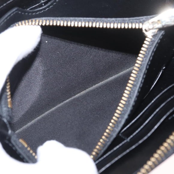 Salvatore Ferragamo Wallet Leather Black Gold Auth 210452M