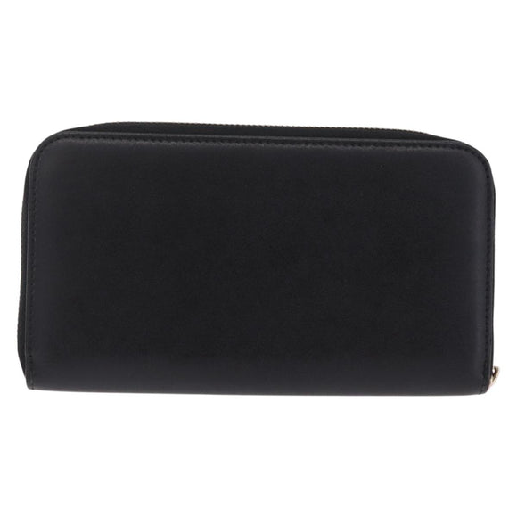 Salvatore Ferragamo Wallet Leather Black Gold Auth 210452M