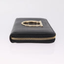 Salvatore Ferragamo Wallet Leather Black Gold Auth 210452M-4