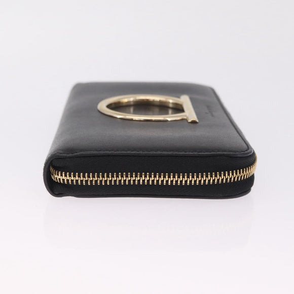Salvatore Ferragamo Wallet Leather Black Gold Auth 210452M