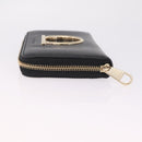 Salvatore Ferragamo Wallet Leather Black Gold Auth 210452M-5