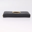 Salvatore Ferragamo Wallet Leather Black Gold Auth 210452M-7