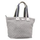 GUCCI GG Canvas Tote Bag Silver 131231 Auth 210453-1