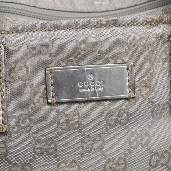 GUCCI GG Canvas Tote Bag Silver 131231 Auth 210453
