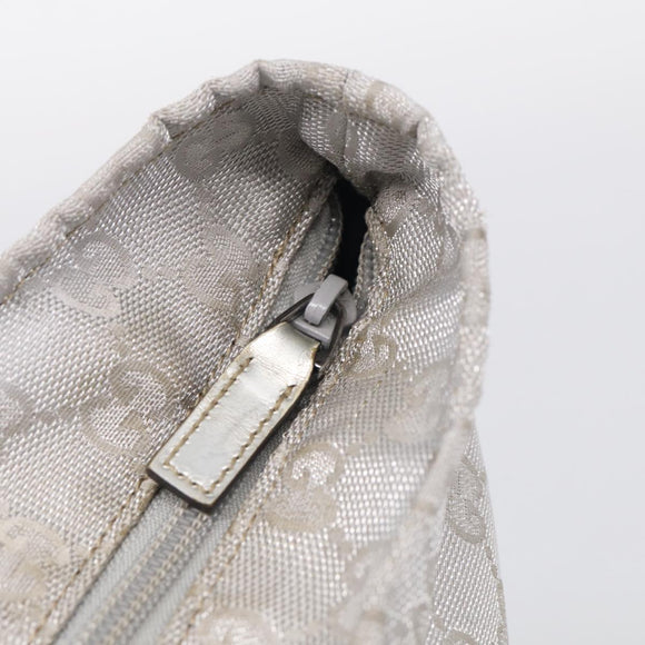 GUCCI GG Canvas Tote Bag Silver 131231 Auth 210453