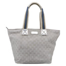 GUCCI GG Canvas Tote Bag Silver 131231 Auth 210453-2