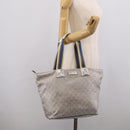 GUCCI GG Canvas Tote Bag Silver 131231 Auth 210453-27
