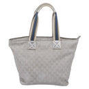 GUCCI GG Canvas Tote Bag Silver 131231 Auth 210453-3