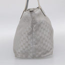 GUCCI GG Canvas Tote Bag Silver 131231 Auth 210453-4