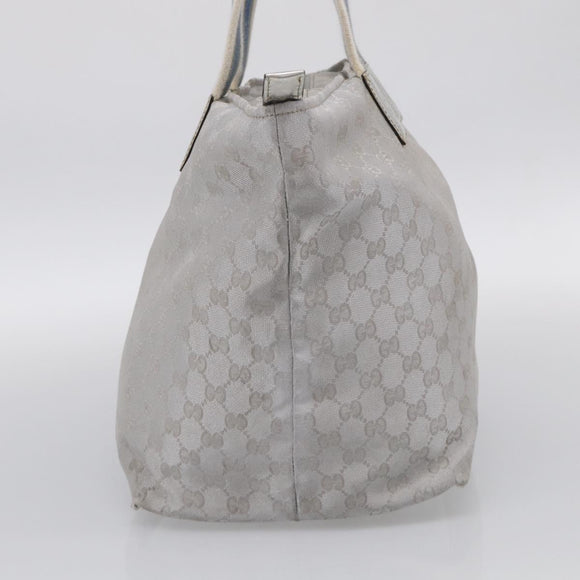 GUCCI GG Canvas Tote Bag Silver 131231 Auth 210453