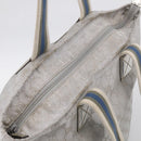 GUCCI GG Canvas Tote Bag Silver 131231 Auth 210453-6
