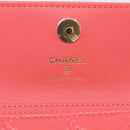 CHANEL Matelasse Chain Wallet Bag Lamb Skin Pink Gold CC Auth 210454SAM-15