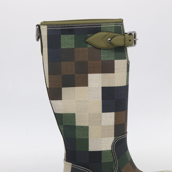 LOUIS VUITTON Damier Graphic Pixel long Boots 9 1/2 Green LV Auth 210459M
