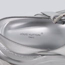 LOUIS VUITTON Sandals Leather 37 Silver LV Auth 210460M-13