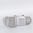LOUIS VUITTON Sandals Leather 37 Silver LV Auth 210460M-20