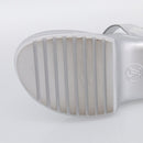 LOUIS VUITTON Sandals Leather 37 Silver LV Auth 210460M-21