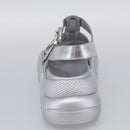 LOUIS VUITTON Sandals Leather 37 Silver LV Auth 210460M-7
