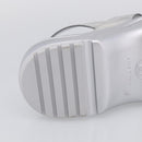 LOUIS VUITTON Sandals Leather 37 Silver LV Auth 210460M-9