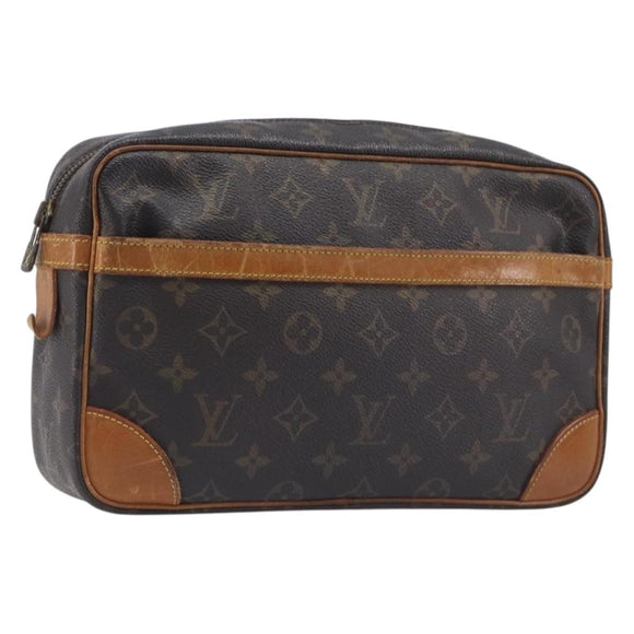 LOUIS VUITTON Monogram Compiegne 28 Clutch Bag M51845 LV Auth 210463