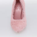 LOUIS VUITTON Pumps Leather Mouton 34 1/2 Pink LV Auth 210464M-17