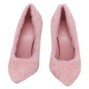 LOUIS VUITTON Pumps Leather Mouton 34 1/2 Pink LV Auth 210464M-2