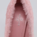 LOUIS VUITTON Pumps Leather Mouton 34 1/2 Pink LV Auth 210464M-24