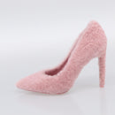 LOUIS VUITTON Pumps Leather Mouton 34 1/2 Pink LV Auth 210464M-5