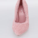 LOUIS VUITTON Pumps Leather Mouton 34 1/2 Pink LV Auth 210464M-6