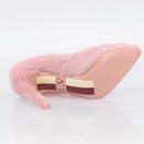 LOUIS VUITTON Pumps Leather Mouton 34 1/2 Pink LV Auth 210464M-8