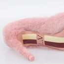 LOUIS VUITTON Pumps Leather Mouton 34 1/2 Pink LV Auth 210464M-9