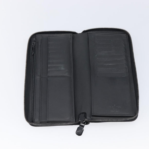 LOUIS VUITTON Monogram Shadow Zippy Wallet Vertical Black M62902 LV Auth 210467