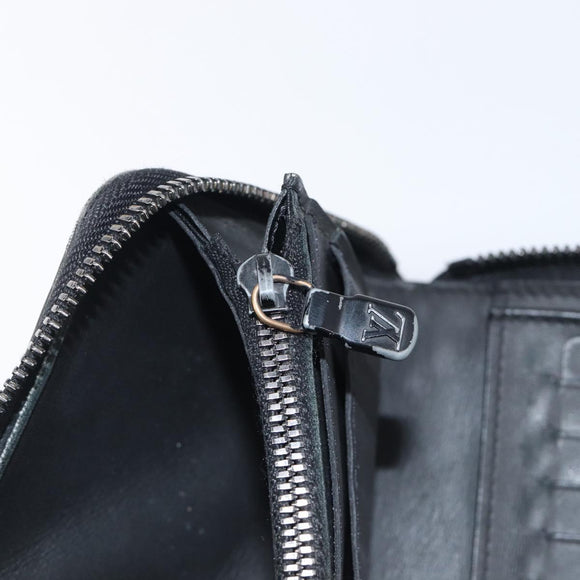 LOUIS VUITTON Monogram Shadow Zippy Wallet Vertical Black M62902 LV Auth 210467