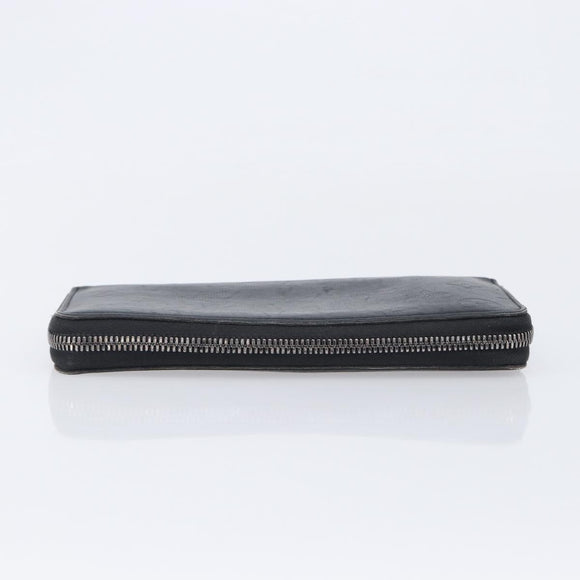 LOUIS VUITTON Monogram Shadow Zippy Wallet Vertical Black M62902 LV Auth 210467