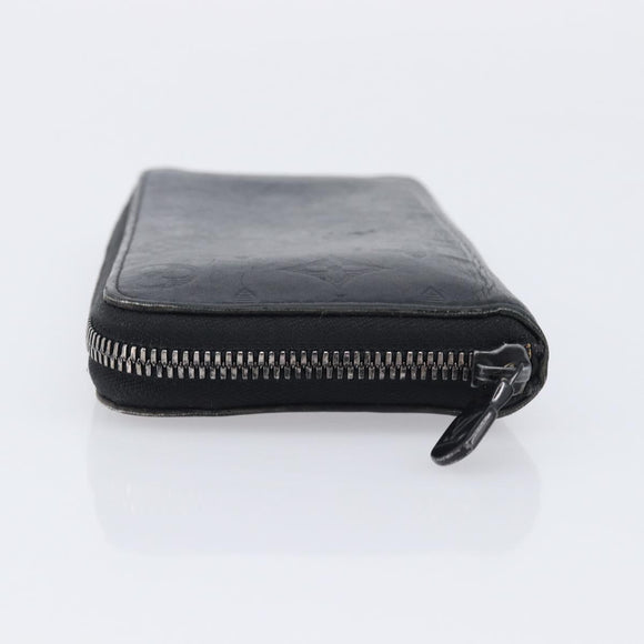 LOUIS VUITTON Monogram Shadow Zippy Wallet Vertical Black M62902 LV Auth 210467