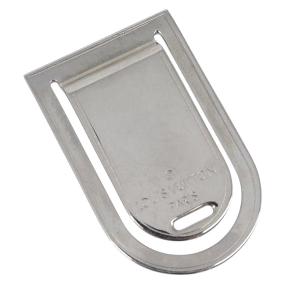 LOUIS VUITTON Avieport Address Money Clip metal Silver M65067 LV Auth 210468