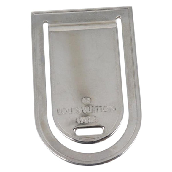 LOUIS VUITTON Avieport Address Money Clip metal Silver M65067 LV Auth 210468