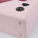 Christian Dior Lady Dior Medium Hand Bag Leather 2way Pink Silver Auth 210471SAM-12