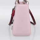 Christian Dior Lady Dior Medium Hand Bag Leather 2way Pink Silver Auth 210471SAM-5