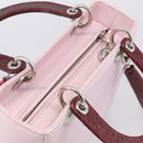 Christian Dior Lady Dior Medium Hand Bag Leather 2way Pink Silver Auth 210471SAM-6