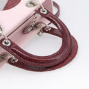 Christian Dior Lady Dior Medium Hand Bag Leather 2way Pink Silver Auth 210471SAM-7