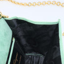Salvatore Ferragamo Chain Shoulder Bag Suede Green Gold Auth 210472A-18