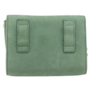 Salvatore Ferragamo Chain Shoulder Bag Suede Green Gold Auth 210472A-3