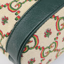 GUCCI 100th Anniversary Shoulder Bag Canvas Green Gold Tone 676682 Auth 210482V-11