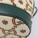 GUCCI 100th Anniversary Shoulder Bag Canvas Green Gold Tone 676682 Auth 210482V-12
