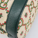 GUCCI 100th Anniversary Shoulder Bag Canvas Green Gold Tone 676682 Auth 210482V-13