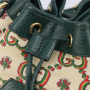 GUCCI 100th Anniversary Shoulder Bag Canvas Green Gold Tone 676682 Auth 210482V-14
