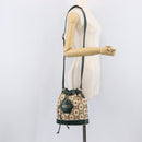 GUCCI 100th Anniversary Shoulder Bag Canvas Green Gold Tone 676682 Auth 210482V-21