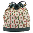 GUCCI 100th Anniversary Shoulder Bag Canvas Green Gold Tone 676682 Auth 210482V-3