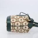 GUCCI 100th Anniversary Shoulder Bag Canvas Green Gold Tone 676682 Auth 210482V-4